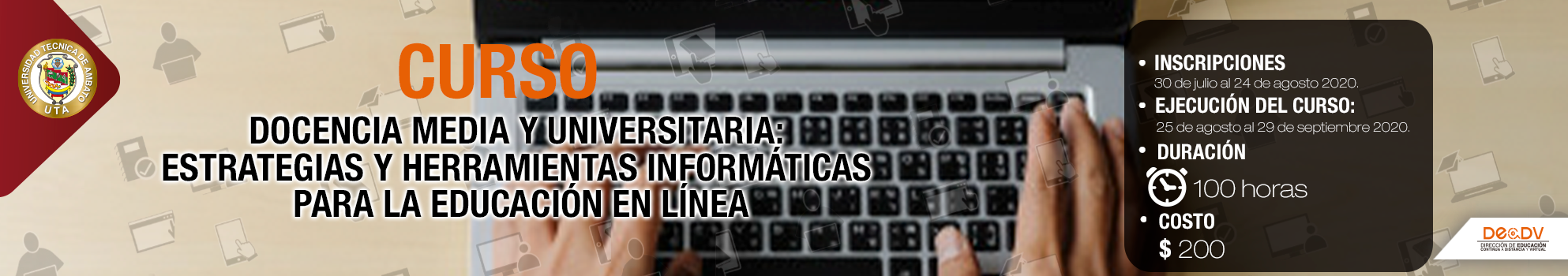 CURSO VIRTUAL: DOCENCIA MEDIA Y UNIVERSITARIA - ESTRATEGIAS Y HERRAMIENTAS INFORMÁTICAS PARA LA EDUCACIÓN EN LÍNEA